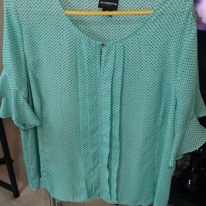 Liz Claiborne flutter sleeve blouse sz XXL